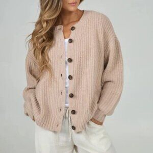 Salty Crew // Beige Oatmeal Sweater Mariner Knit Cardigan S